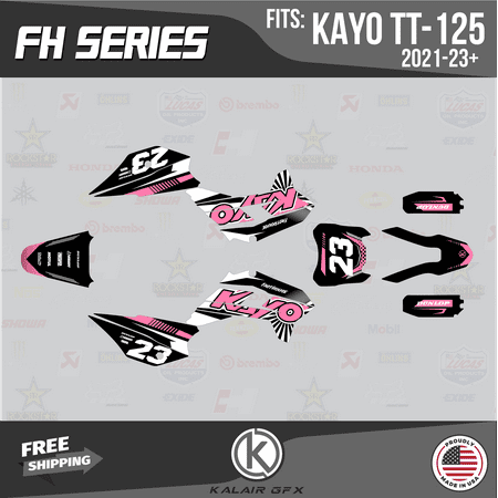 Kalair GFX Graphics Kit for Kayo Pit Bike TT 125 and TT 140 (2021+) Fh Series Kalair GFX Graphics Kit for Kayo Pit Bike TT 125 and TT 140 (2021+) Fh Series