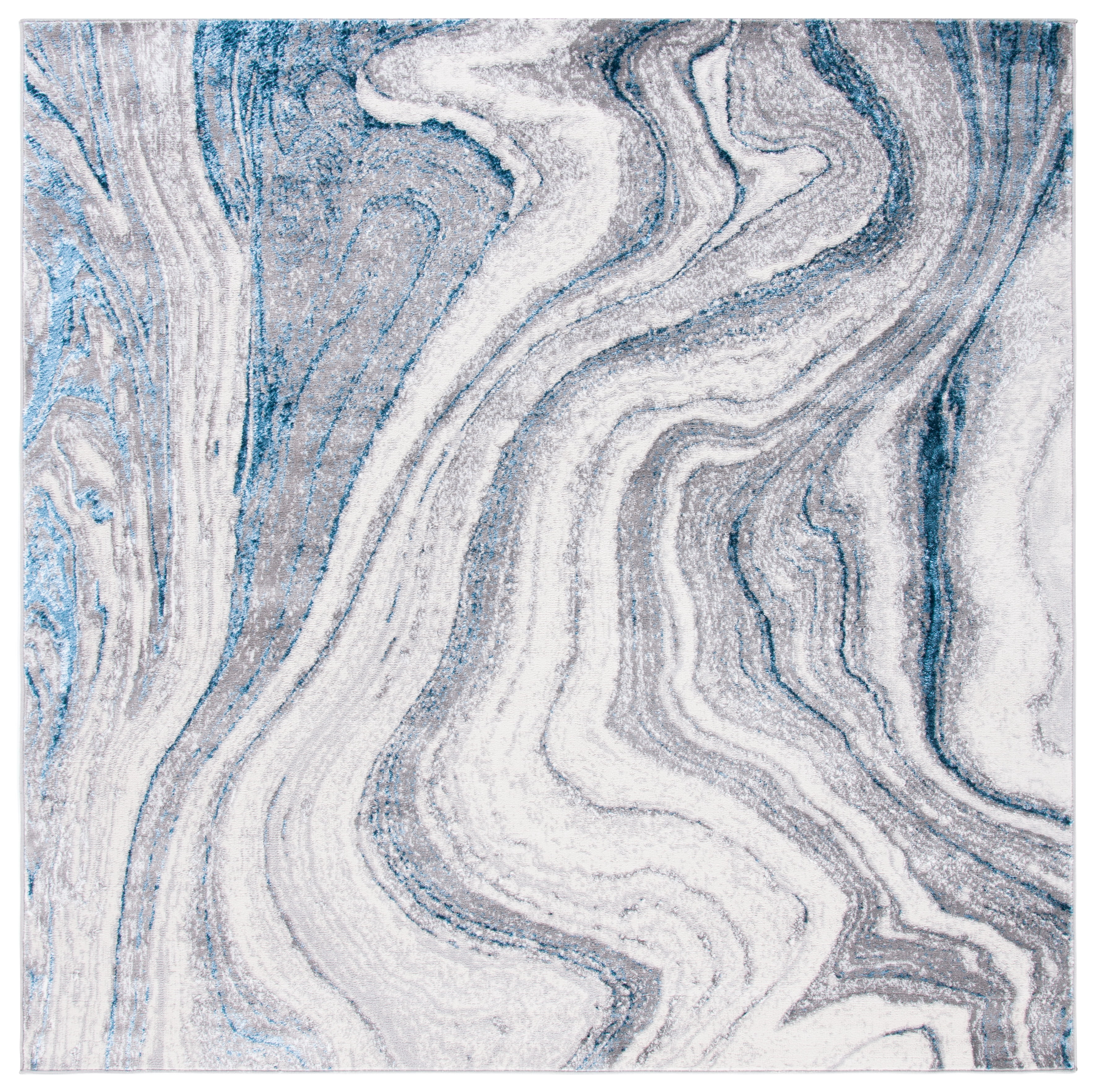 SAFAVIEH Amelia Jerrod Abstract Area Rug, Gray/Blue, 6'7" x 6'7" Square