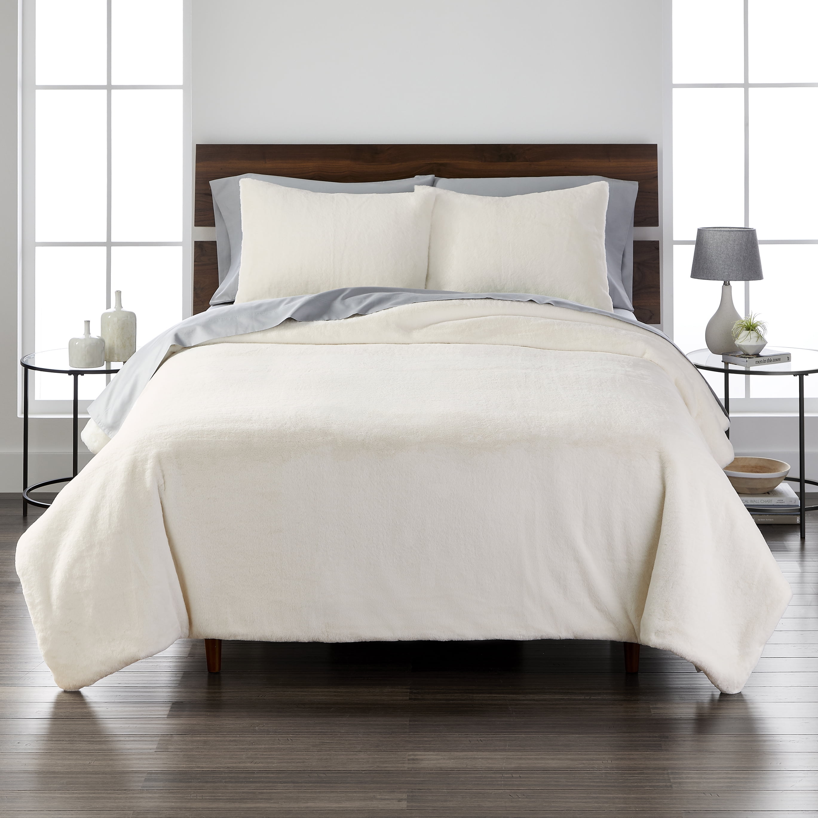 Better Homes & Gardens Soft Faux Rabbit Fur 3 piece Comforter Set, Full