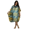 thumbnail image 3 of Up2date Fashion's Women's Satin Short Caftan / Kaftan, Solar Vortex Print, 3 of 3