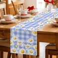 thumbnail image 5 of Spring White Daisy Table Runner 120 Inches, Farmhouse Floral Blue Purple Plaid Bed Runner Dresser Scarves Tabletop for Indoor Outdoor Parties/Ceremony/Banquet, 13"x 120", 5 of 9