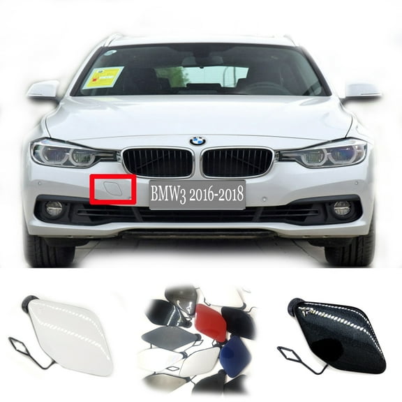 Trimla Front Tow Cover for 16-18 BMW 3 Series F30LCI Sedan F31LCI Wagon Fit 320i 325d 328i 330d 330e 330i 340i 2016 2017 2018 Bumper Hook Eye Towing Cap 51117396837