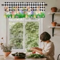 thumbnail image 6 of Easter Bunny Rod Pocket Curtain Valance, Spring Easter Eggs Chicken Black White Plaid Farmhouse Window Valance for Living Room, Bedroom, Kitchen 54"W x 18"L, 6 of 9