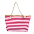 thumbnail image 1 of Sac de Plage pour Femmes Grande Capacité Poignée en Corde Toile Décontractée Rayures Colorées Sac à Main de Magasinage pour Vacances, 1 of 10