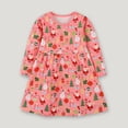 thumbnail image 2 of NIEWTR Little Girls Toddler Girls Dresses Christmas Dresses Longsleeve Cartoon Dress Christmas Print Casual Long Sleeve T Shirt(3Y,Z02-Pink), 2 of 6