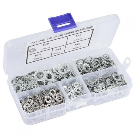 

CHICIRIS Lock Washer Set Lock Washers 700pcs Galvanized Serrated Toothed Lock Washer Flat Set Fastening Tool M3/M4/M5/M6/M8