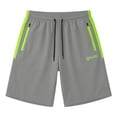 thumbnail image 3 of Daiosportswear Men'S Quick Dry Running Shorts, Elastic Drawstring Waist Nylon-Spandex Sports Shorts with Zipper Pockets Gray 10(XL), 3 of 8