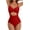 Red, variant on Women's One Piece Swimsuits Tummy Control Cutout High Waisted Bathing Suit Wrap Tie Back 1 Piece Swimsuit