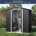 thumbnail image 2 of BELLEZE 6 x 4 FT Outdoor Storage Shed, Reinforced Garden Shed with Air Vent, Lockable Door, Weatherproof Metal Outside Storage Shed for Store Bike, Tools, Lawnmower, Outdoor Chairs in Backyard, Patio, 2 of 7