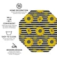 thumbnail image 3 of Fuzoiu Sunflowers On Black And White Stripes Print Leather Coasters Set,Drink Coasters Set of 4,for Tabletop Protection, Durable PVC Coasters,Home Décor and Housewarming Gift-Octagon, 3 of 6