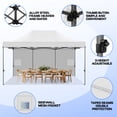 thumbnail image 3 of COBIZI 10x15 Pop Up Canopy with 4 Sidewalls, Heavy Duty Waterproof Commercial Canopy Tent for Outdoor Parties & Garden Events, Carry Bag Included, White, 3 of 9