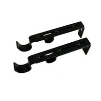 Versailles Double Wall Brackets for 7/8" - 1" Front, and 5/8" - 3/4" Back 6.5" - 9" Projection Pair Black