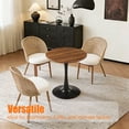 thumbnail image 5 of S-HOME Walnut Wood Round Table With Modern Tulip Steel Base 24 Inch Dining Table For Home Use, 5 of 9