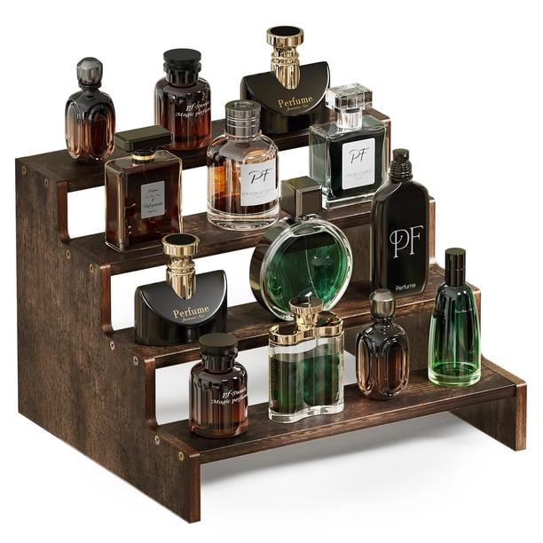 Organizador de colonia ProCase de madera de 4 niveles para hombre