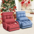thumbnail image 2 of Giantex Folding Chaise Lounge Sofa Adjustable Backrest with Lumbar Pillow Red, 2 of 9