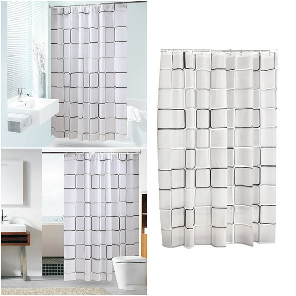 Masteelf 180x220CM Shower Curtain Printing Curtain Home Decor Waterproof Bathroom Decor Shower Curtains (Grids)