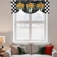 thumbnail image 2 of Sunflower Tie Up Valance Curtains for Windows, Kitchen Curtains Window Treatments, Black White Check Farmhouse Bee Vase Floral Short Window Shades Valances for Bedroom Bathroom Cafe 54"x18", 2 of 8