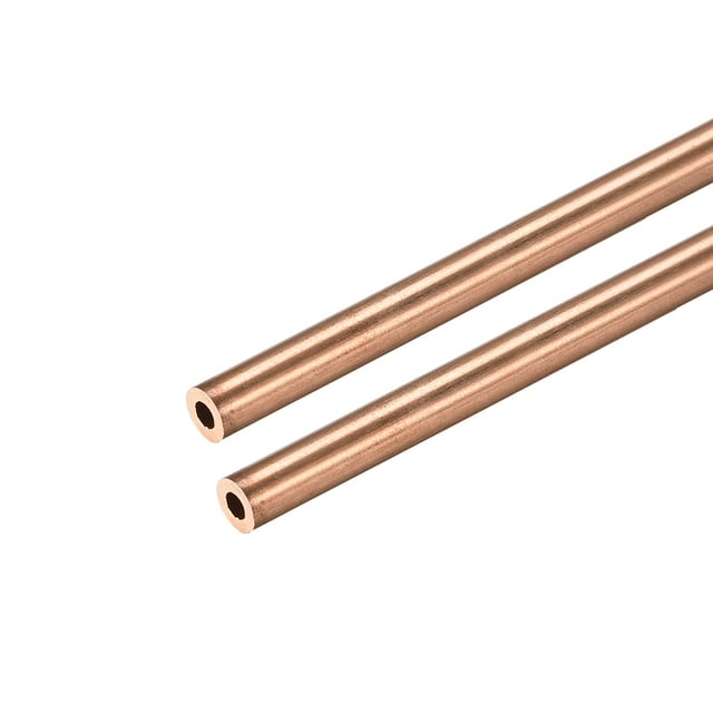 Tubo redondo de cobre de 4 mm de diámetro exterior, 1 mm de grosor de pared y 300 mm de longitud, paquete de 2