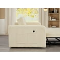 thumbnail image 2 of Noodeniya 55" Corduroy Twins Pull Out Sofa Bed with 2 Large Side Pockets and USB, Convertible Sleeper Couch, Loveseat for Small Place, Beige, 2 of 17