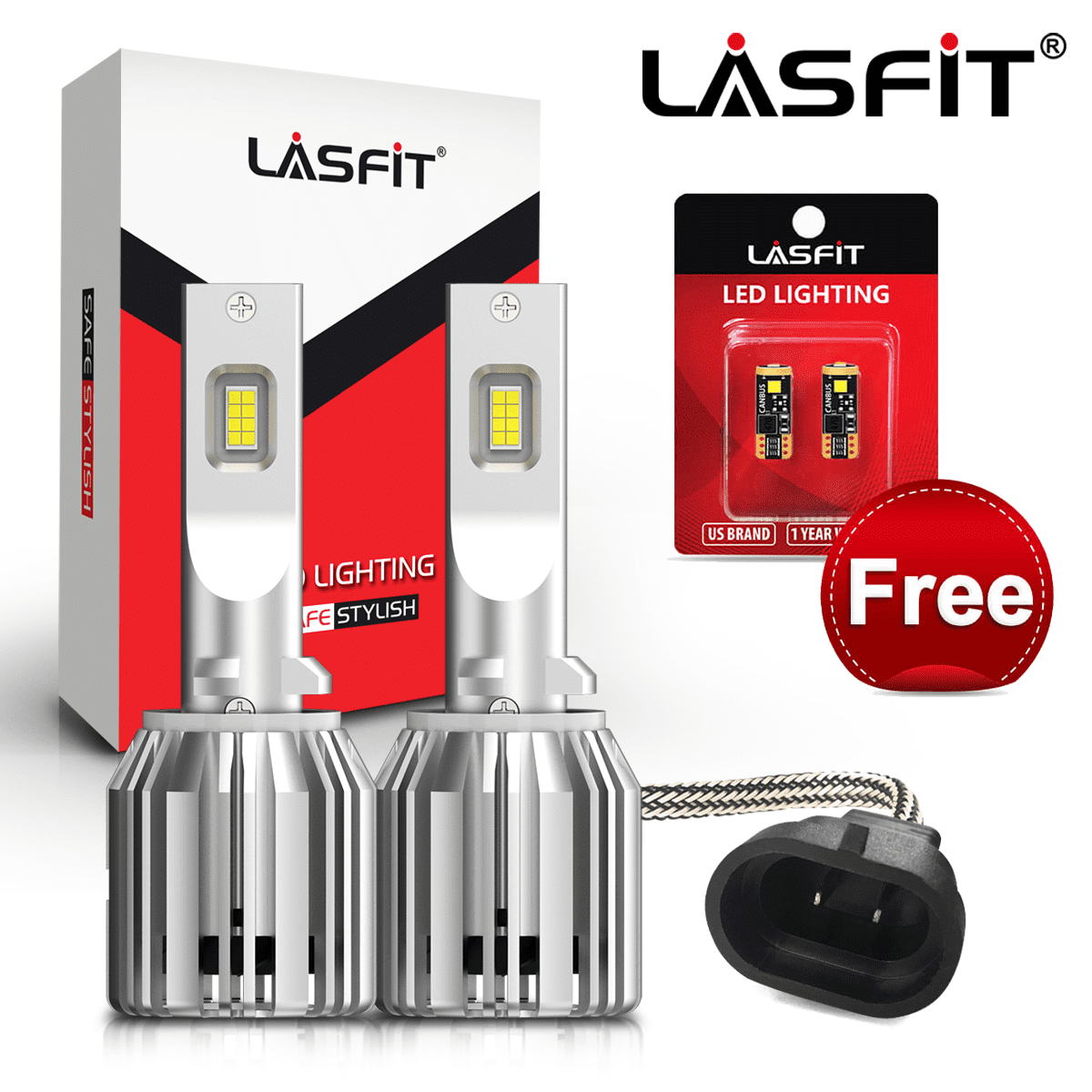 One Pair Lasfit 880 892 893 LED Fog Light Bulbs for Chevy Astro 1990-1994 Lamps