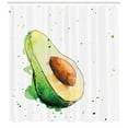 thumbnail image 3 of Avocado Shower Curtain, Simplistic Watercolor Art Effect Doodle Slice Tasty Gourmet Vegetable, Fabric Bathroom Set with Hooks, 69W X 84L Inches Extra Long, Pale Green Brown Green, by Ambesonne, 3 of 3
