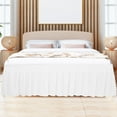 thumbnail image 2 of PiccoCasa Polyester Brushed Bed Skirt with Elastic Dust Ruffles 16" Drop, Full Snow White, 2 of 7