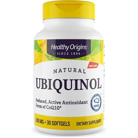 Healthy Origins Ubiquinol 200 mg (Kaneka QH, Non-GMO, Gluten Free, Heart Support, Energy Support), 30 Softgels