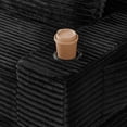thumbnail image 4 of Leumius Futon Sofa Bed,Convertible Corduroy Boneless Couch with Cup Holders & Pocket,2-in-1 Foldable Sleeper Sofa for Living Room, Small Spaces, Bedroom, No Assembly,Black, 4 of 10