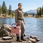 Barara King Compact Insulated Hard Shell Cooler with 2 Cup Holders for Women Outdoor Beach Camping Picnic and Cute Cold Storage Accessory, Pink