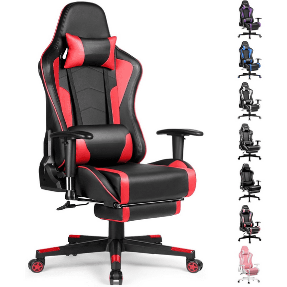Gaming Chair with Footrest Speakers Video Game Chair Bluetooth Music Heavy Duty Ergonomic Computer Office Desk Chair