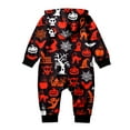 thumbnail image 4 of Aocisk Pyjamas d'Halloween Doux Ensembles Assortis pour la Famille avec Combinaison à Capuche Zippée Imprimée pour Bébé Tenue de Nuit Confortable Rouge 9 Mois, 4 of 4