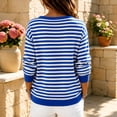 thumbnail image 5 of Sewkxo Knit Cardigan for Women Long Sleeve Front Button Y2k Sweaters Tops Crew Neck Loose Fall Cardigan,Light Blue XL, 5 of 5