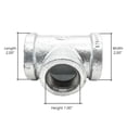 thumbnail image 3 of Thrifco 5217090 2 Inch x 2 Inch x 1 Inch Galvanized Steel Reducer Tee, 3 of 3