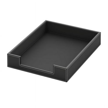 Leather Desk Organizer Tray, Stackable Organizers and Accessories, Magazine File for Office Supplie