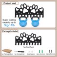 thumbnail image 3 of 1 Set Paw Prints Coat Rack Wall Mount Heart Metal Dog Paw Key Holder for Wall 9.8×4.7inch 10 Hooks Dog Leash Decorative Black Key Hooks for Dog Lover Gift Coats Hats Towels Bags, 3 of 7