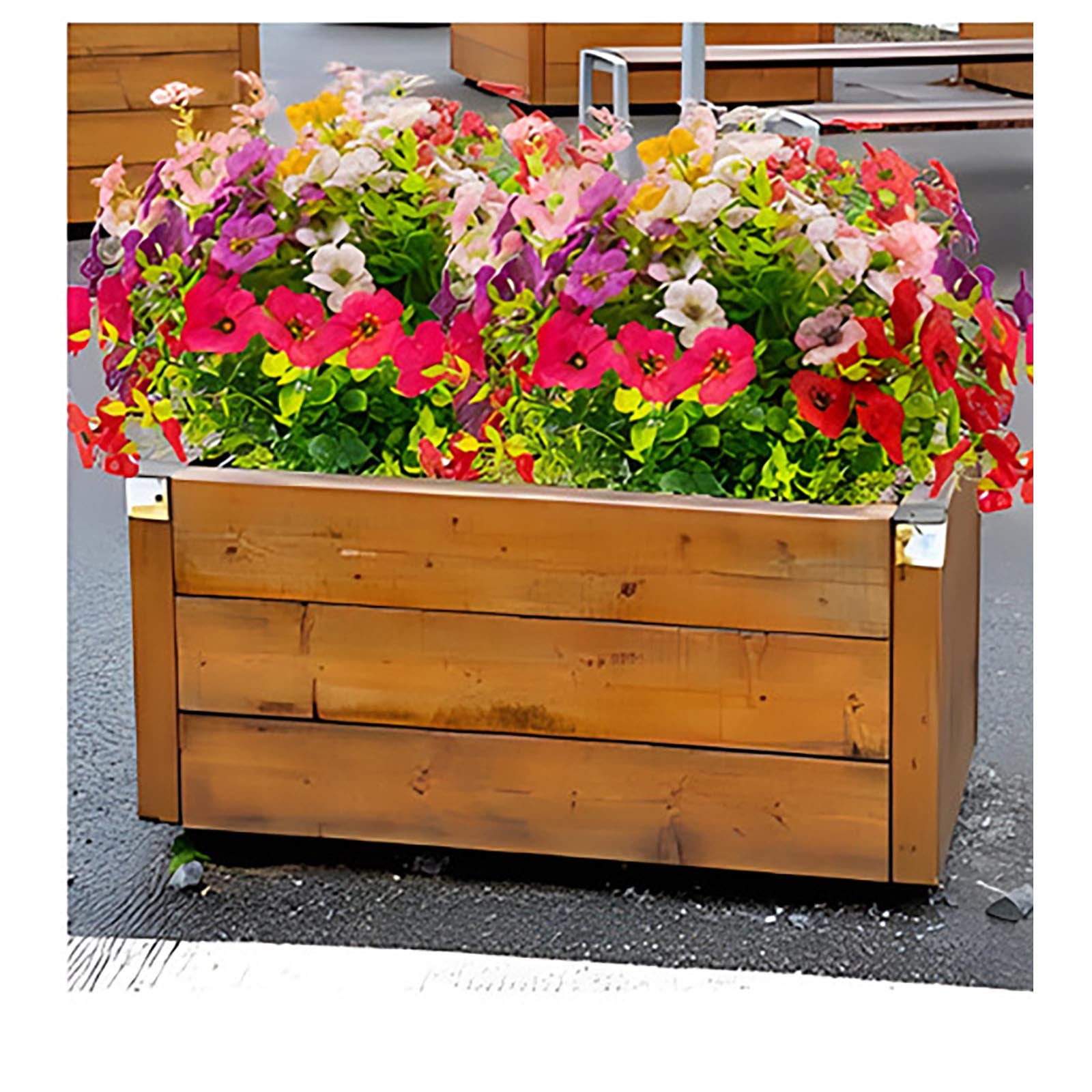 DAMAI Artificial Flowers for Outdoor Indoor Garden Home Decoration,Silk Violet with Eucalyptus Leaves Fake Plants,UV Resistant Flowers for Garden Patio Porch Window Box Outdoor Indoor Decor( Pink)