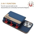 thumbnail image 4 of ELEHOLD Case for iPhone 11 Pro Max, 2-in-1 Magnetic Detachable Wallet Case, RFID Blocking PU Leather Flip Cover with Kickstand & Card Holder,Darkblue, 4 of 5