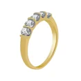 thumbnail image 2 of 1 CT Round Lab Created Diamond 5-Stone Wedding Band Ring 14K Yellow Gold Plated, 2 of 4