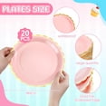 thumbnail image 2 of Tutuviw 20 Pcs 9 in Pink Scalloped Paper Plates with Gold Foil, Disposable Paper Party Plates, Decorative Paper Plates for Cake Dessert Birthday Baby Shower Wedding Party Supplies, 2 of 8