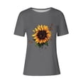thumbnail image 4 of Sexlip Womens Sunflower Leopard Graphic Blouse Crew Neck Design Soft Fabric Relaxed Silhouette for Casual Outings Gray XXL, 4 of 4