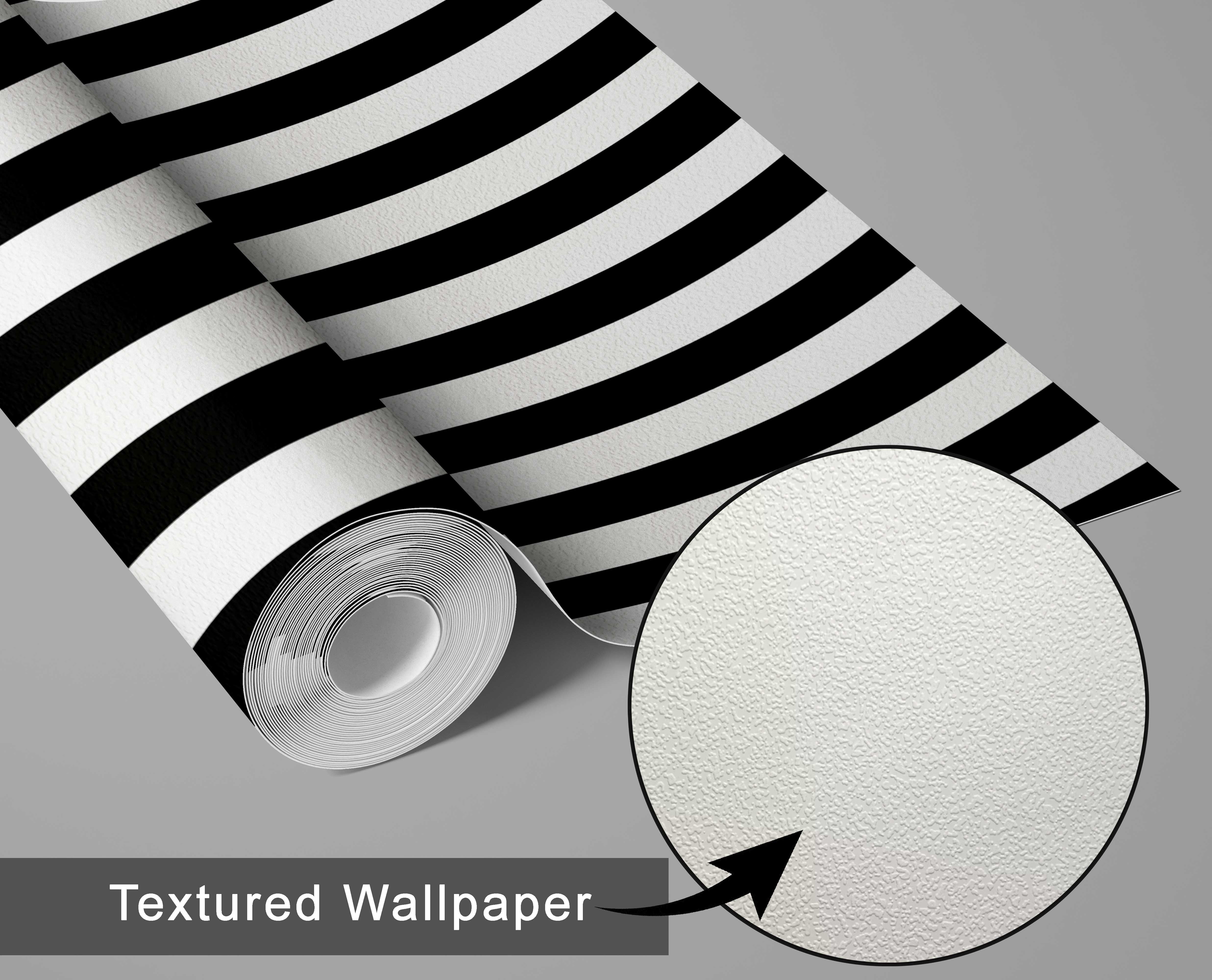 S4Sassy Self Adhesive Wallpaper, Black Vertical Stripes Wallpaper, Removable DIY Vinyl Wall Covering, Textured Peel & Stick Contact Paper for Entryway Accent Wall, Easy Home Decor Solution(25"x120")