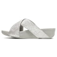 thumbnail image 2 of FitFlop Womens Lulu Glitterdust Cross Slides Synthetic Leather Sandals, 2 of 4