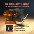 thumbnail image 5 of VEVOR 6" Bench Vise w/ Anvil 360°Swivel Locking Base Heavy Duty Ductile Iron, 5 of 9