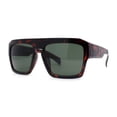 thumbnail image 2 of Mens Flat Top Rectangle Keyhole Thick Plastic Mobster Sunglasses Tortoise - Green, 2 of 4