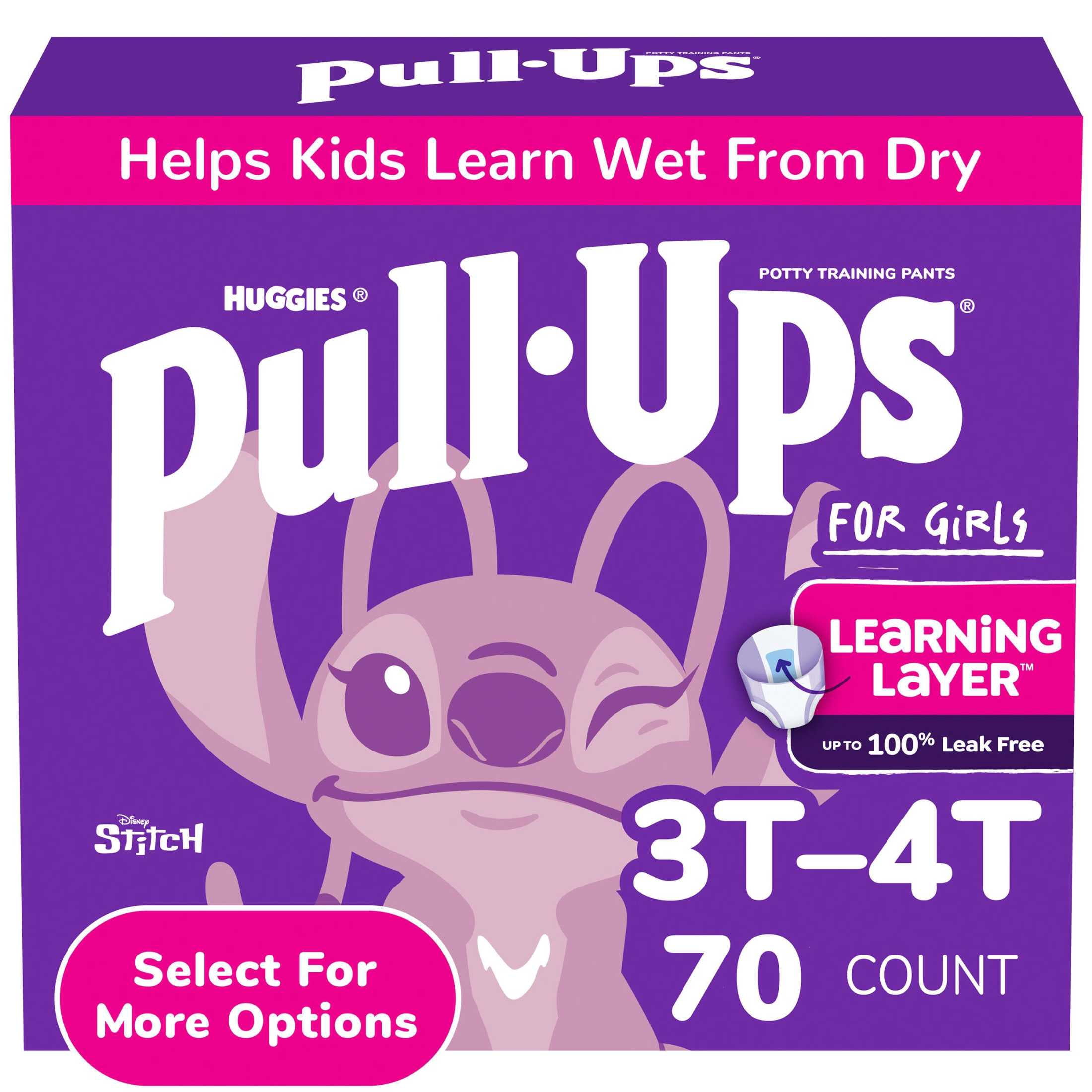 (2 pack) Pull-Ups Girls Potty Training Pants Disney Special Edition, 3T-4T, 70 Count