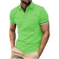 thumbnail image 3 of Sentmoon Mens Short Sleeve Shirts Oversized Relaxed Turndown Collar Man Clothes Button Down Tops for Mens Trendy Trendy for Running & Gym Workout Green M, 3 of 6
