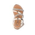 thumbnail image 6 of bebe Girl's Stylish Strappy Flat Sandals with Rhinestone Hardware - Flat Sandals for Little Kid/Big Kid, Light Gold, 11, 6 of 8