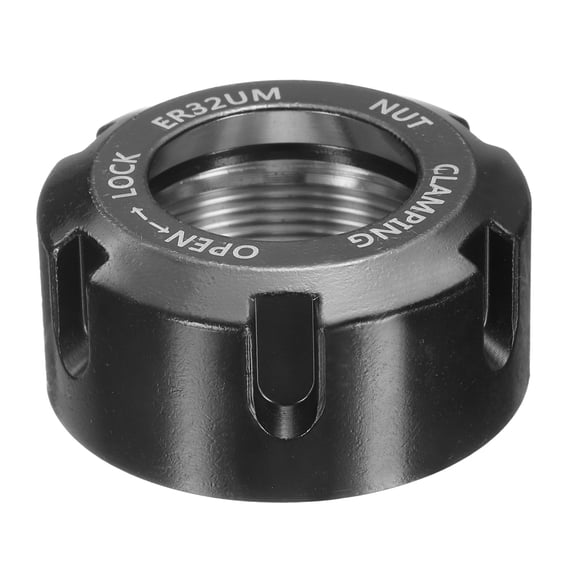 ER32-UM(M40) Type Collet Clamping Nut with Dynamic Balance Holes 40Cr Alloy Steel for CNC Machine Chuck Lathe Milling Tools Holder, Black