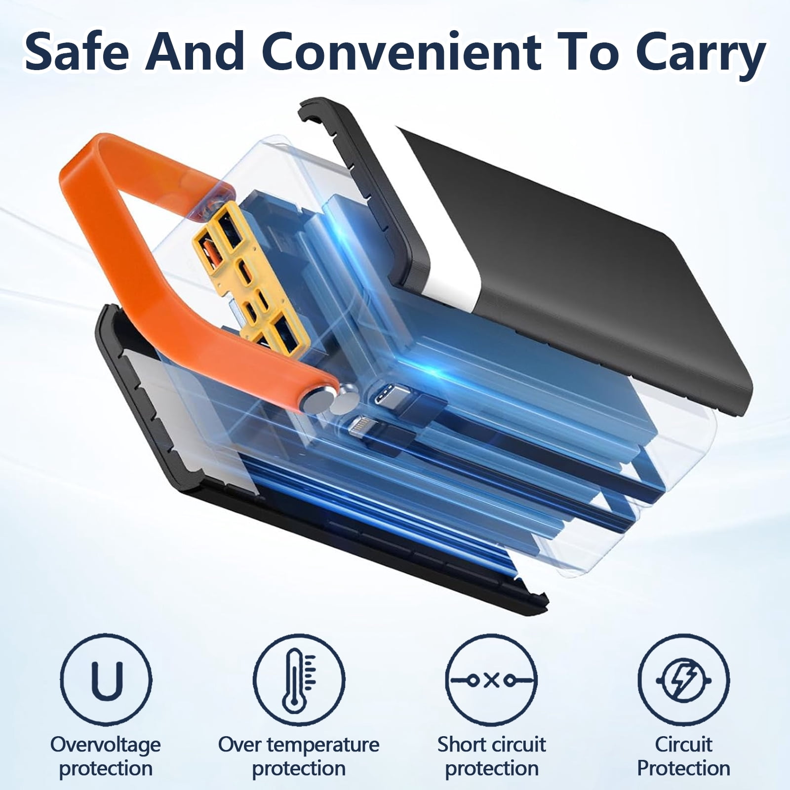 Finew Portable Charger 60000 mAh 120W Super Fast Charger Outdoor Camping Live Power Bank,Power Station LED Display External Battery Pack,Compatible with Iphone & Android Cell Phone