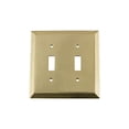 thumbnail image 2 of Nostalgic Warehouse 719951 Deco Switch Plate with Double Toggle, Polished Brass, 2 of 3